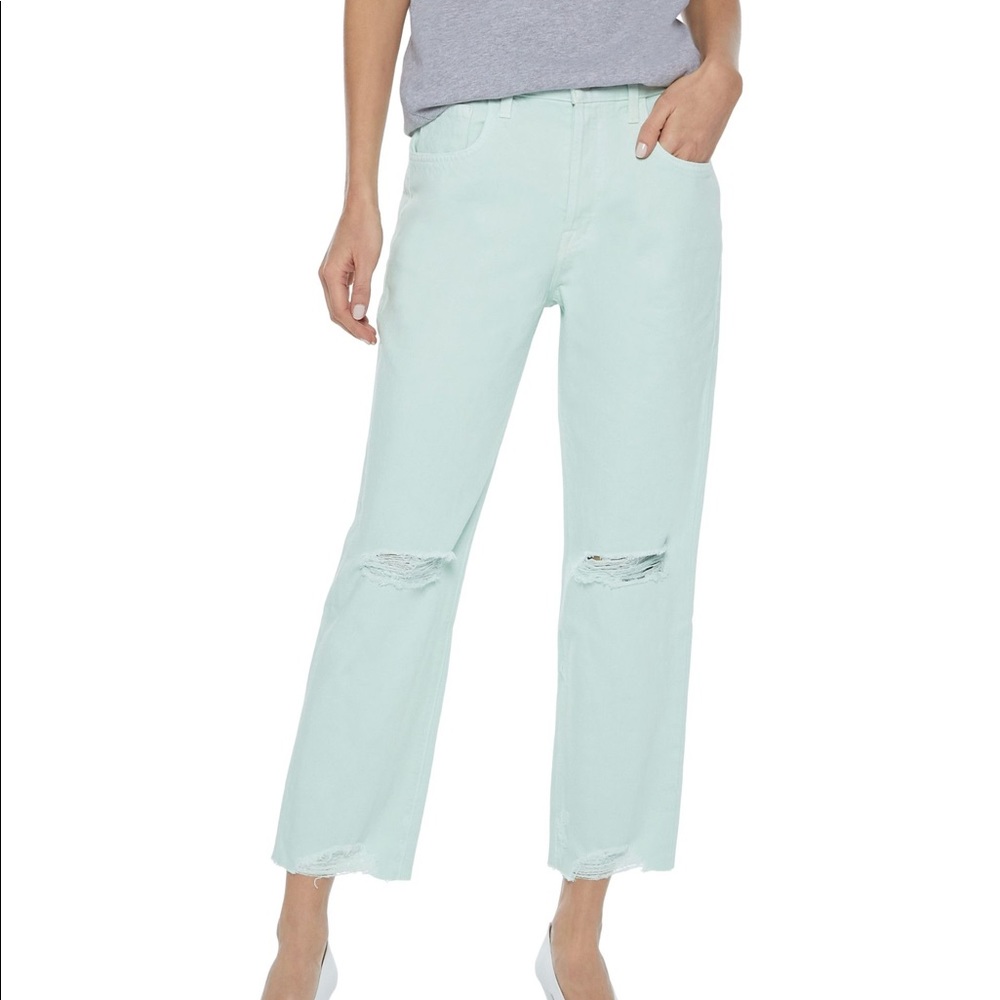 NWT J Brand Cropped High-Rise Straight Leg Jeans